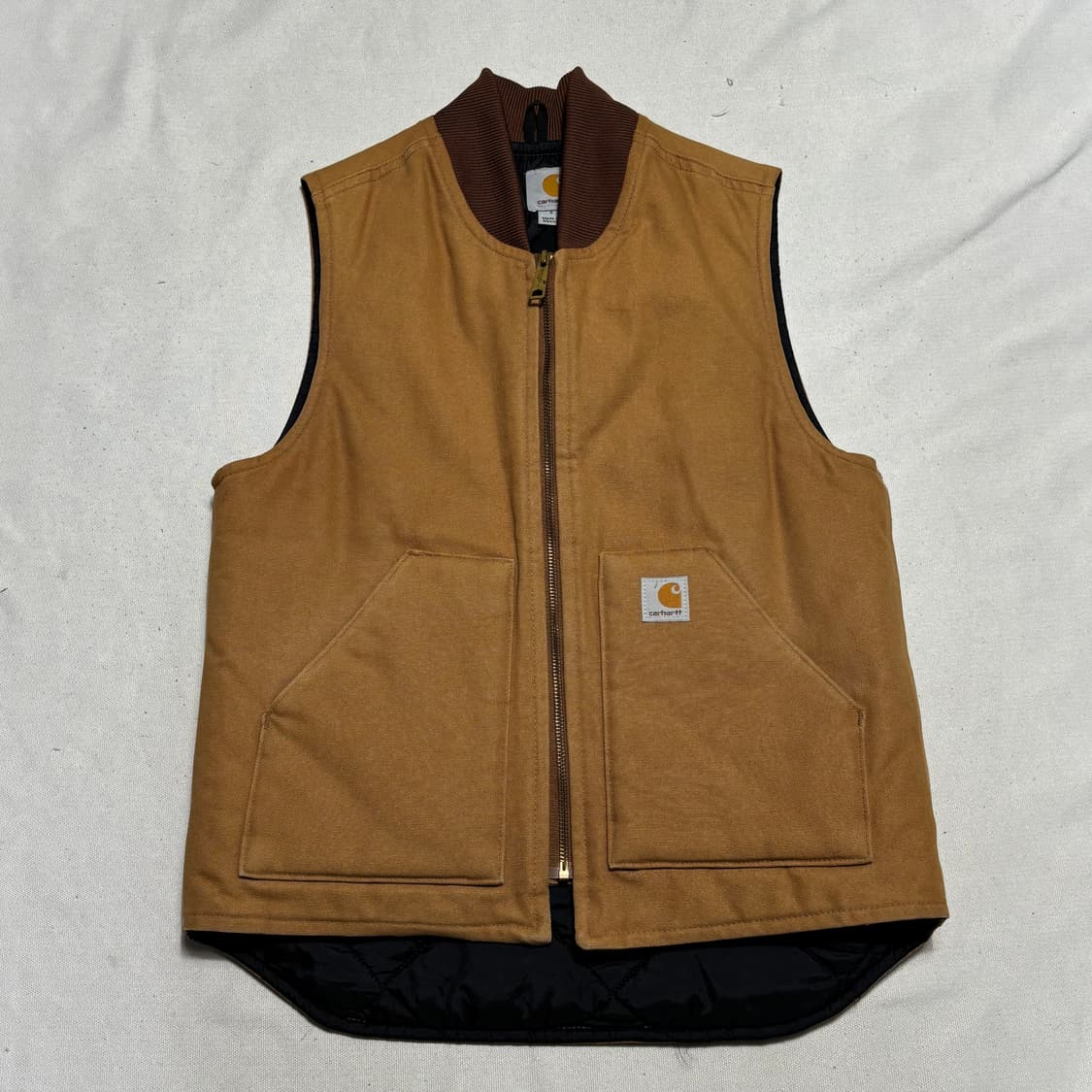 S 칼하트 베이지 워크 조끼 베스트 상품이미지2
