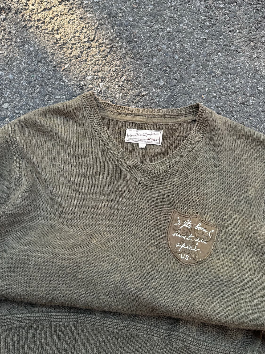 아비렉스 밀리터리 니트 반팔티셔츠  상품이미지2