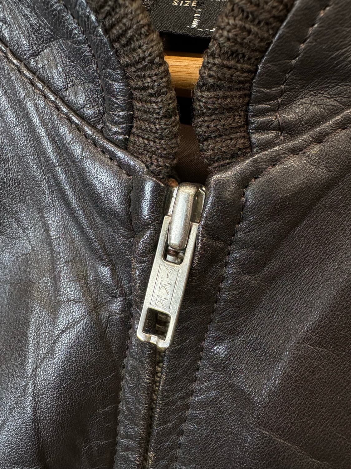 JPN 빈티지 레더 블루종 자켓 브라운 상품이미지6