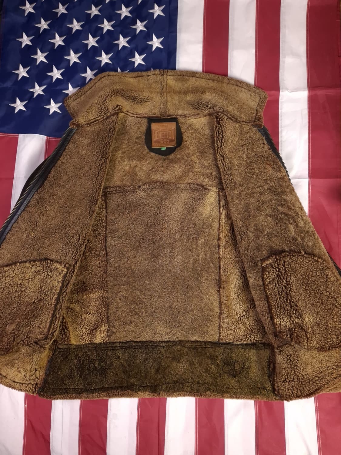 오리지날 90's 베네통 빈티지 리얼레더 무스탕 상품이미지10