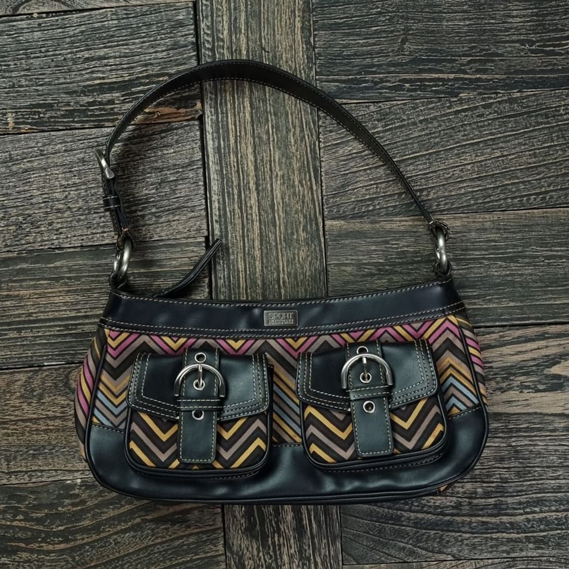 [미쏘니] 에스닉 기하학 패턴 투포켓 빈티지 호보백 숄더백 P01215 상품이미지2