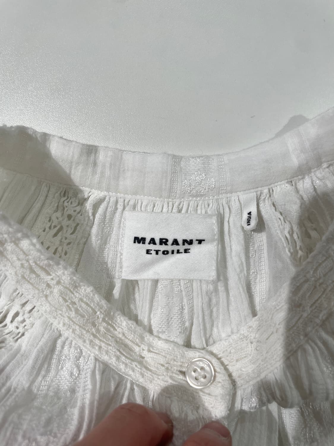 이자벨 마랑 에뚜왈 화이트 만다린 카라 코튼 혼방 블라우스 상품이미지7