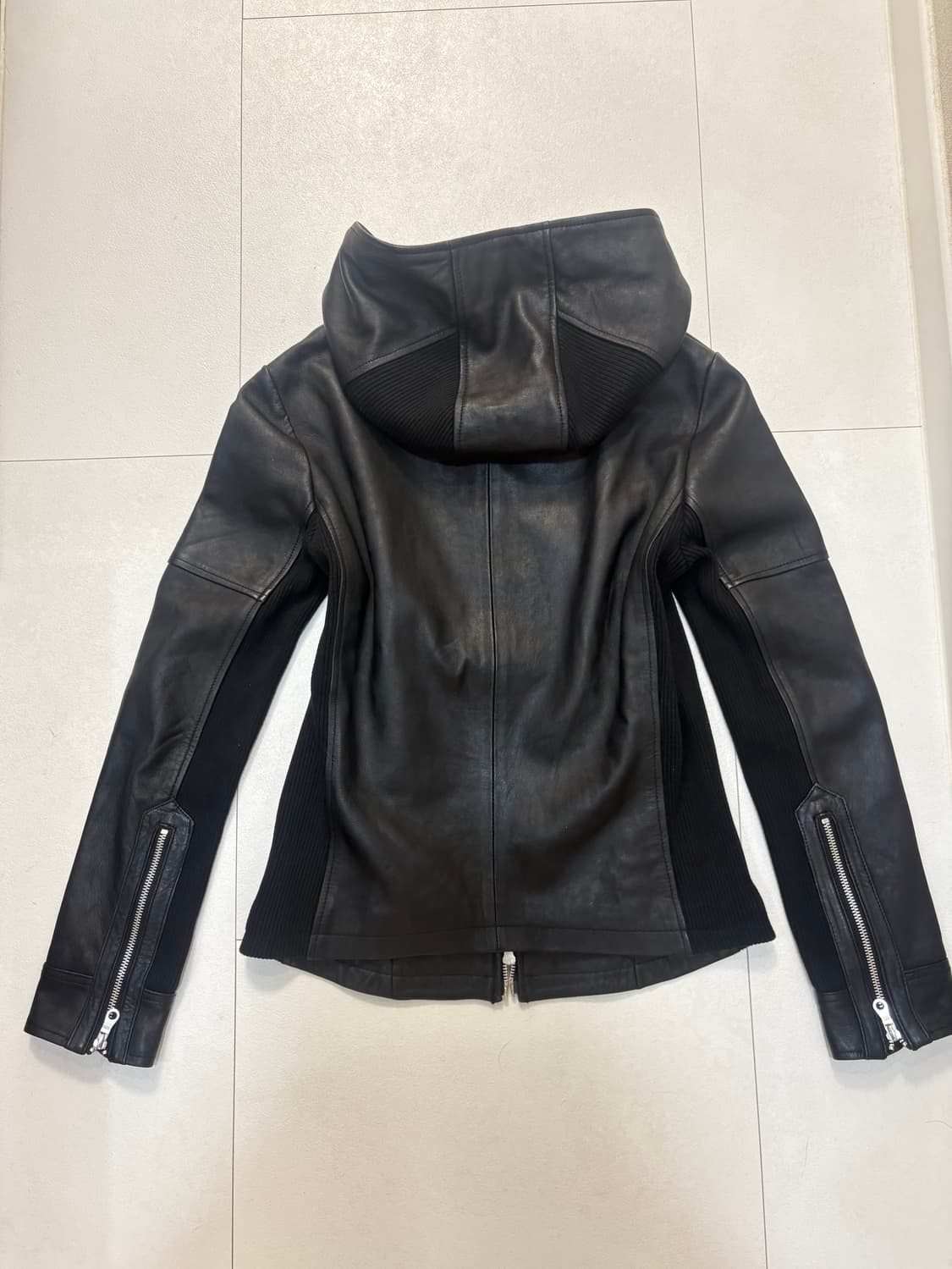 No id 렘 레더 후드 자켓 상품이미지4