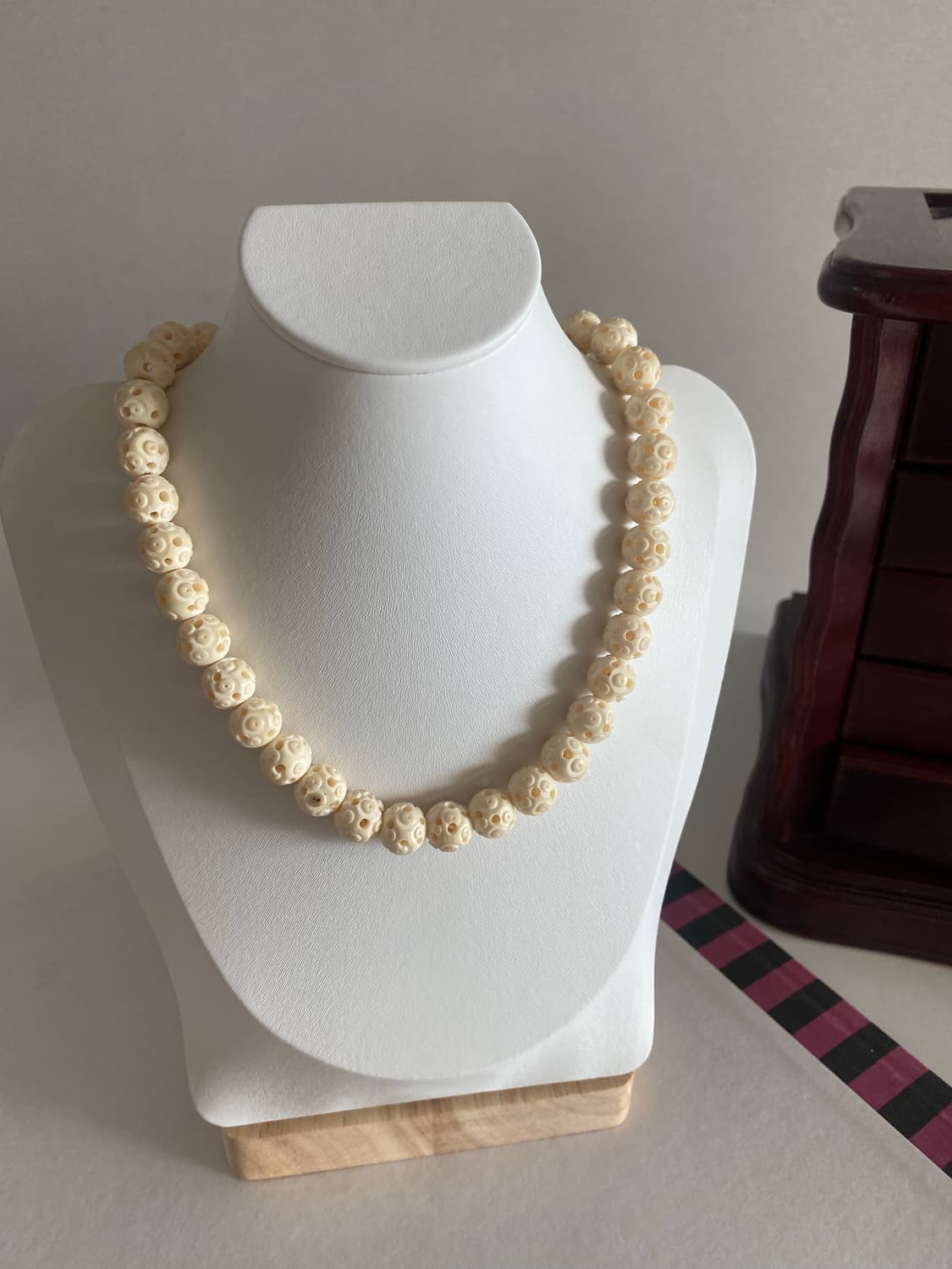 빈티지 조각 아이보리 목걸이 상품이미지2