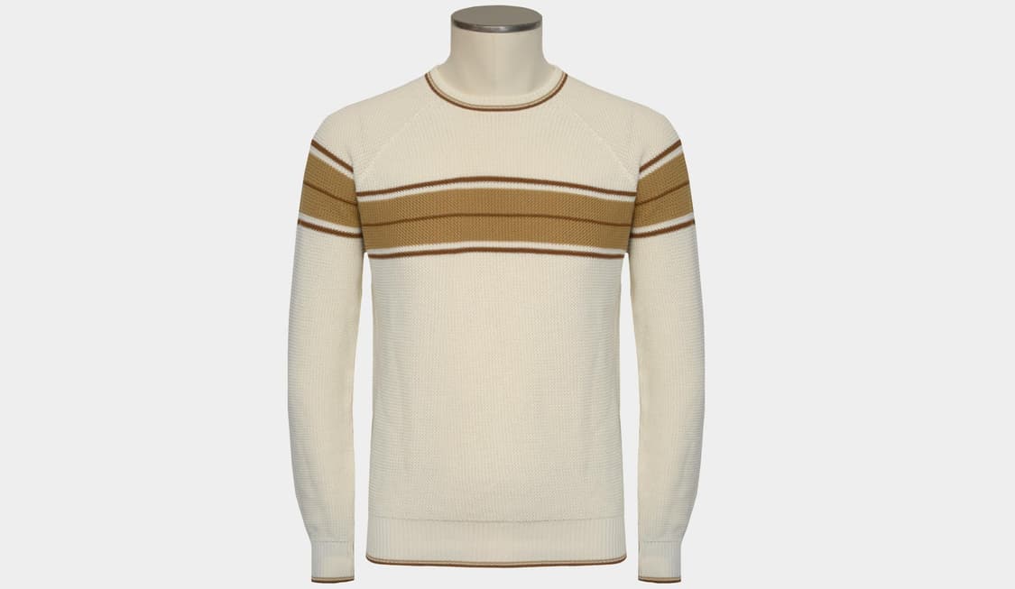 [50] 드루모어 스트라이프 스웨터 화이트 베이지 상품이미지7