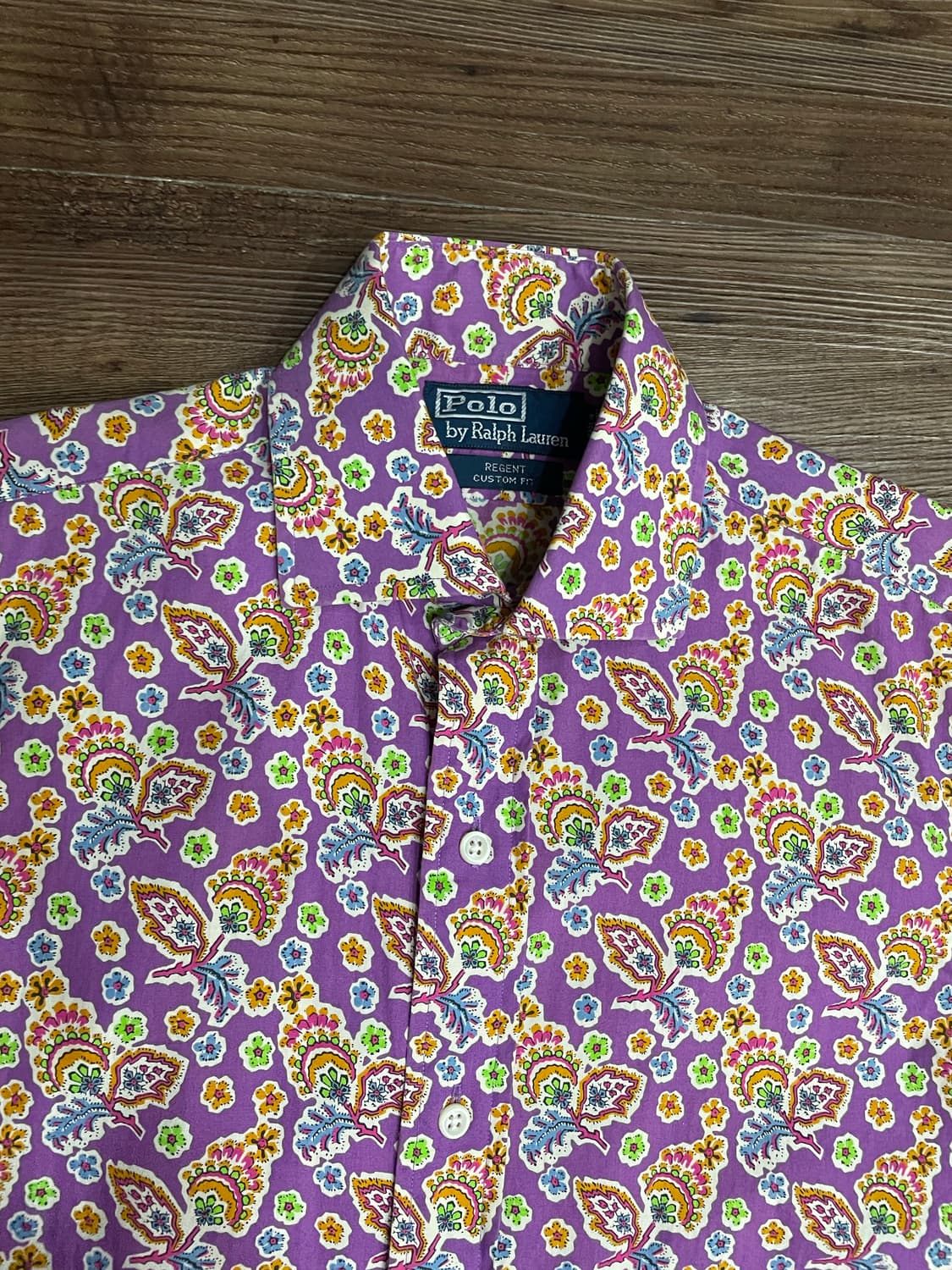 폴로 와이드카라 페이즐리 패턴 셔츠 퍼플 상품이미지1