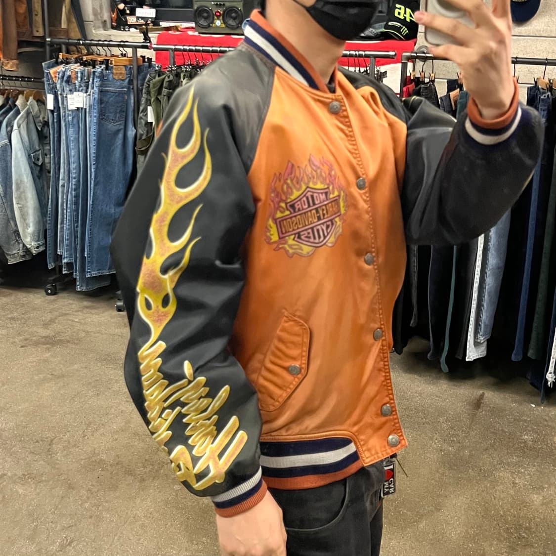 90s 할리데이비슨 플레임 봄버 자켓 (105-110) 상품이미지9