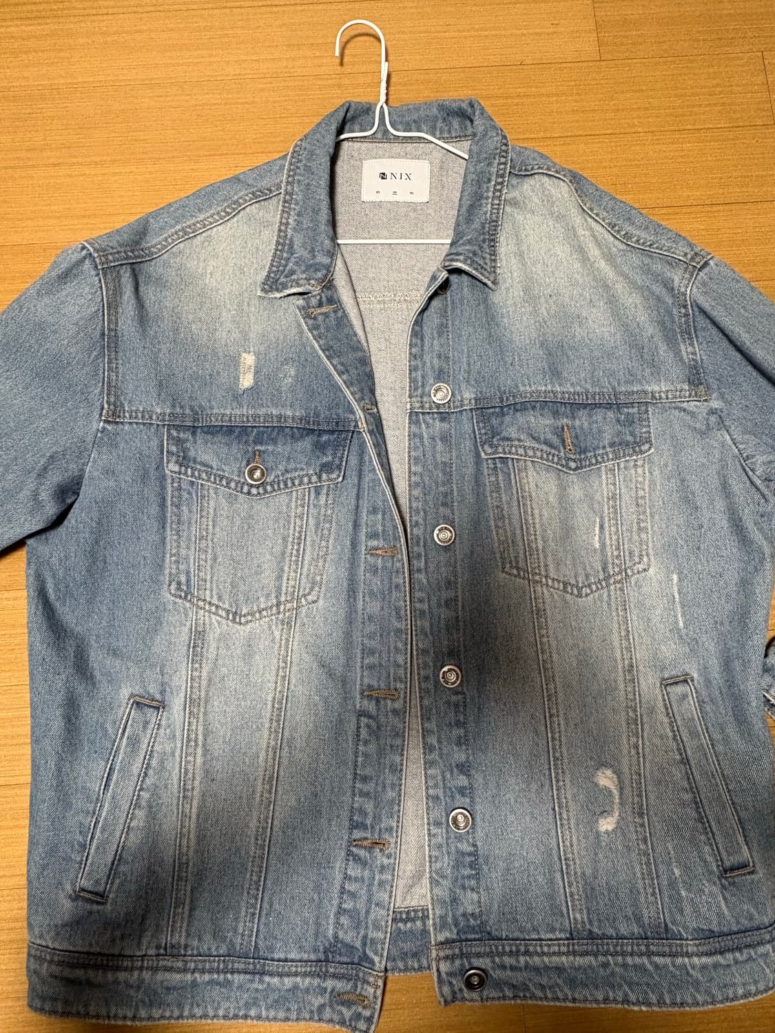 데미지 워싱 청자켓 상품이미지1