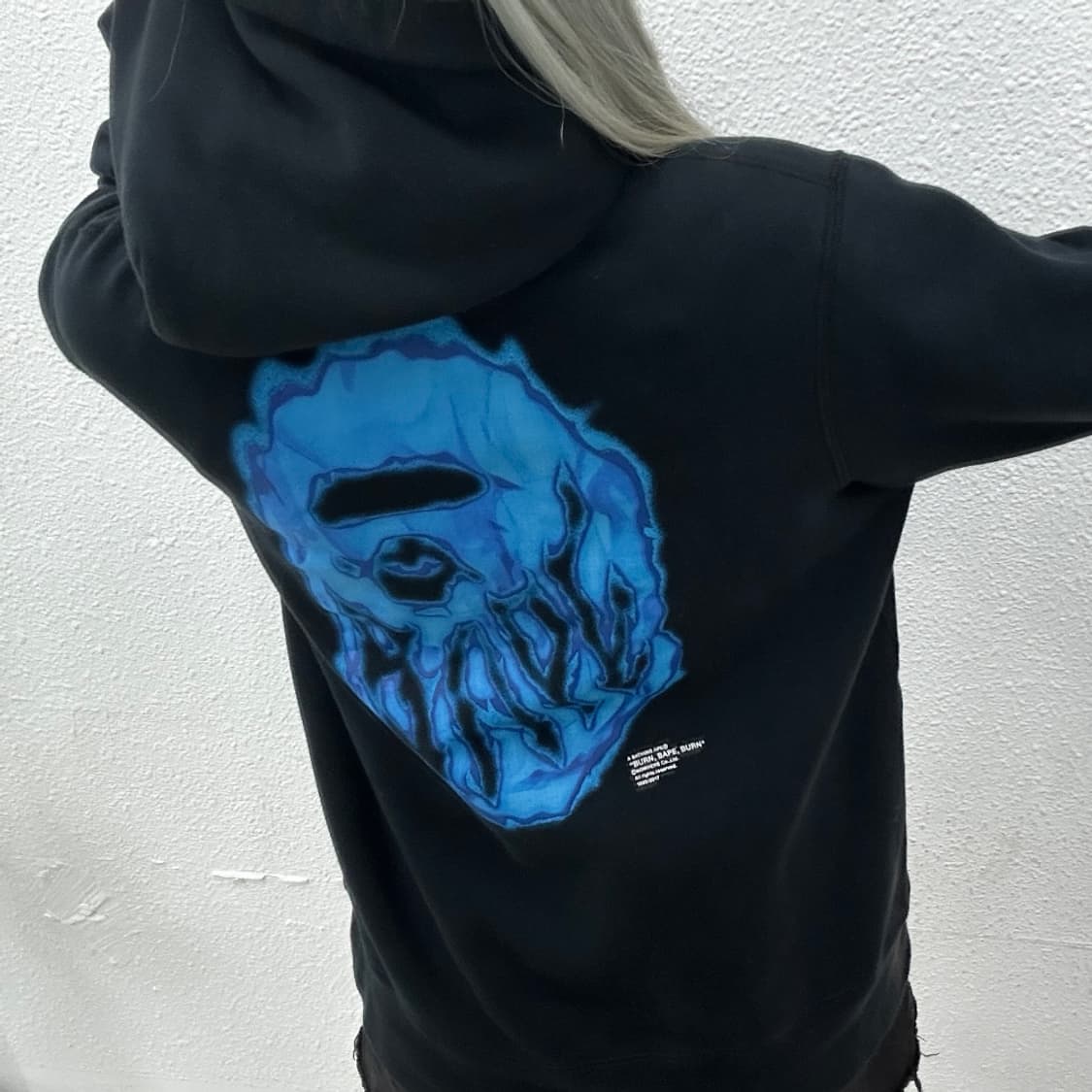 베이프 블루 샤루 블랙 후드 L 상품이미지2