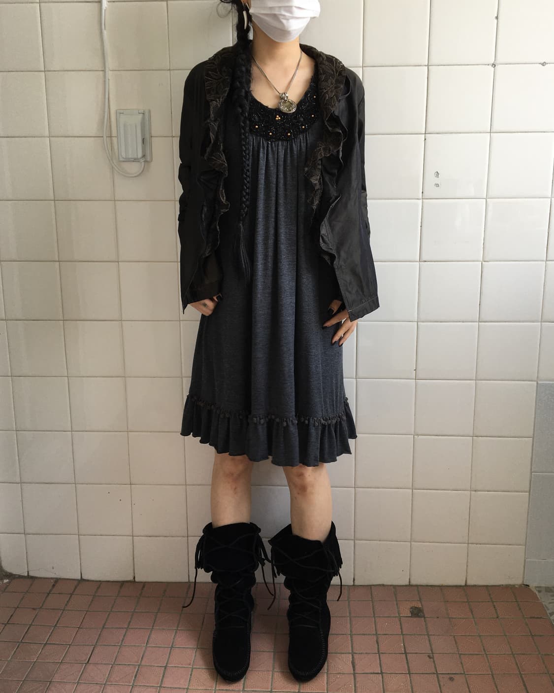 Crochet pom pom point sleeveless onepiec 상품이미지8