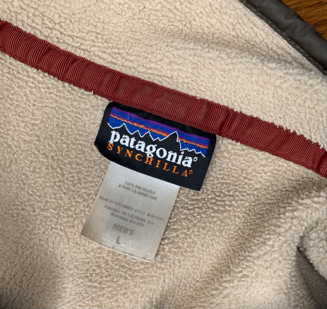 90s 파타고니아 신칠라 스냅-T 베이지/차콜 콜롬비아 상품이미지4