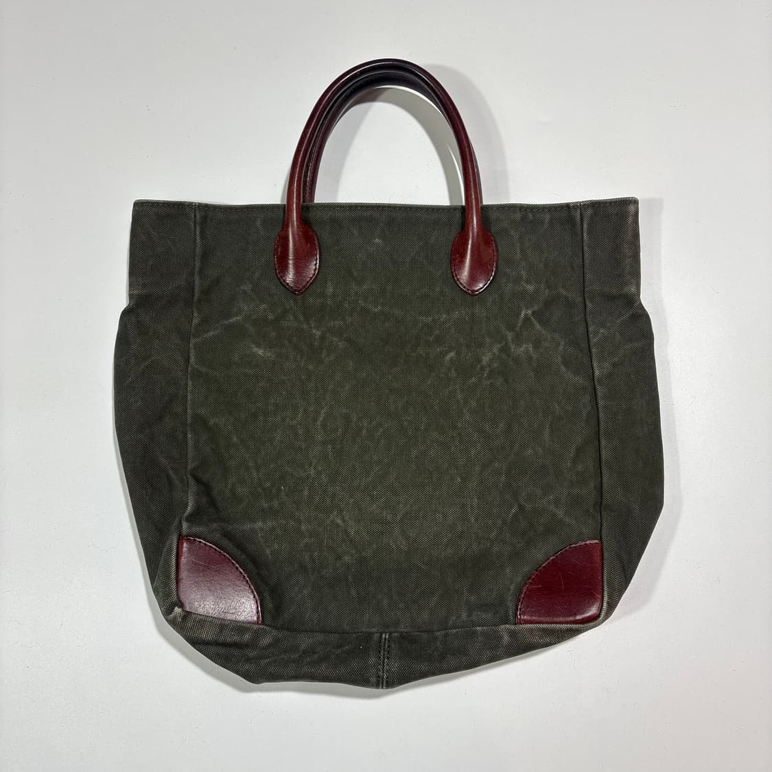 일본 빈티지 카키 캔버스 토트백 상품이미지5