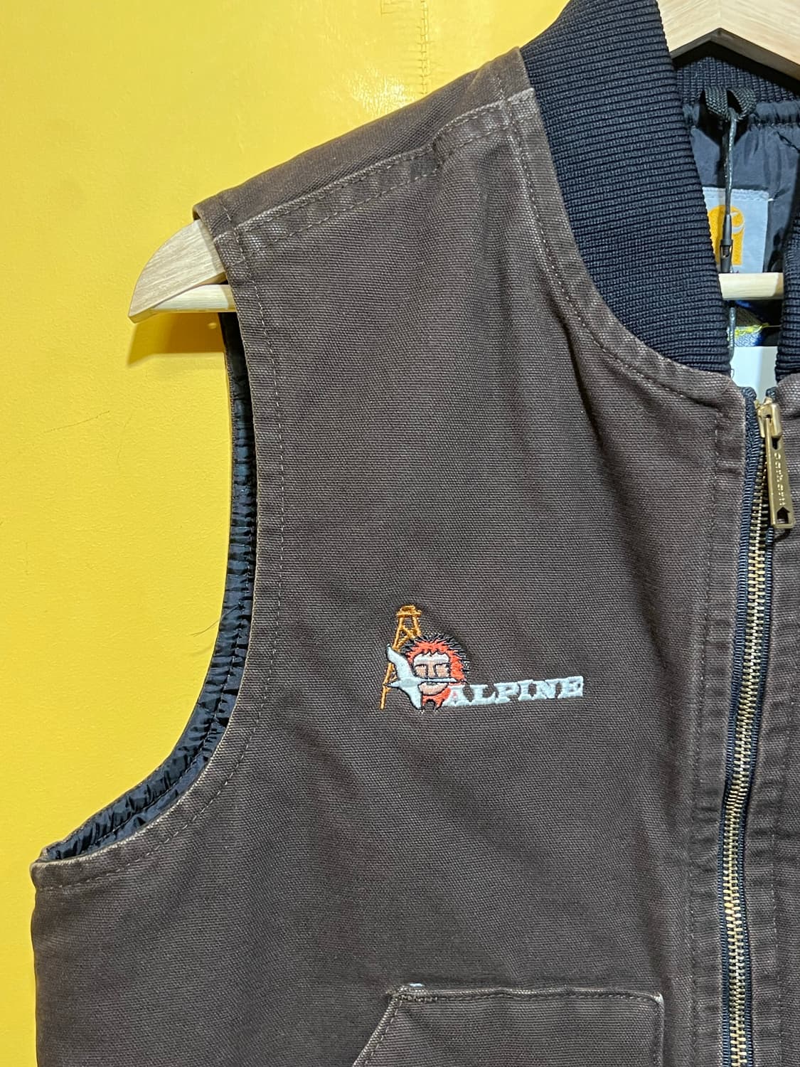 90s 칼하트 V02 빈티지 워크 베스트 조끼 다크브라운 M 상품이미지3