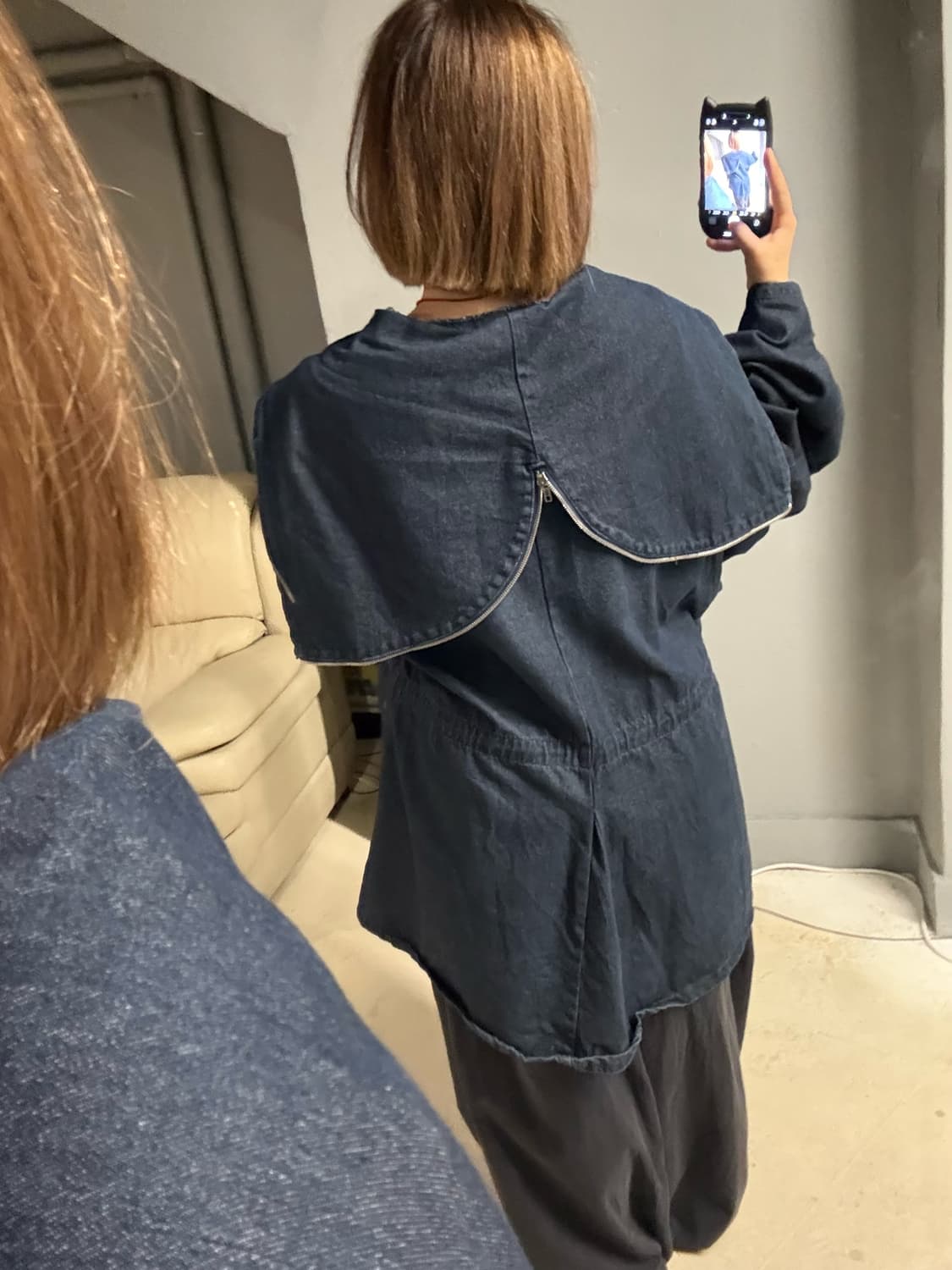 Oversized button-up hood jacket  상품이미지4