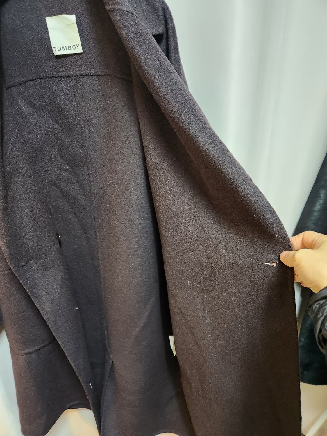 톰보이 오버핏 더블 퍼플 모직 코트 상품이미지8