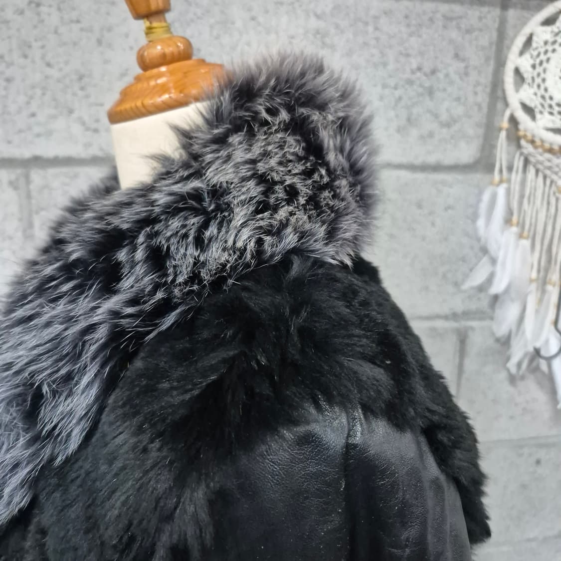 폭스렉스배색 빈티지가죽프릴자켓 상품이미지8