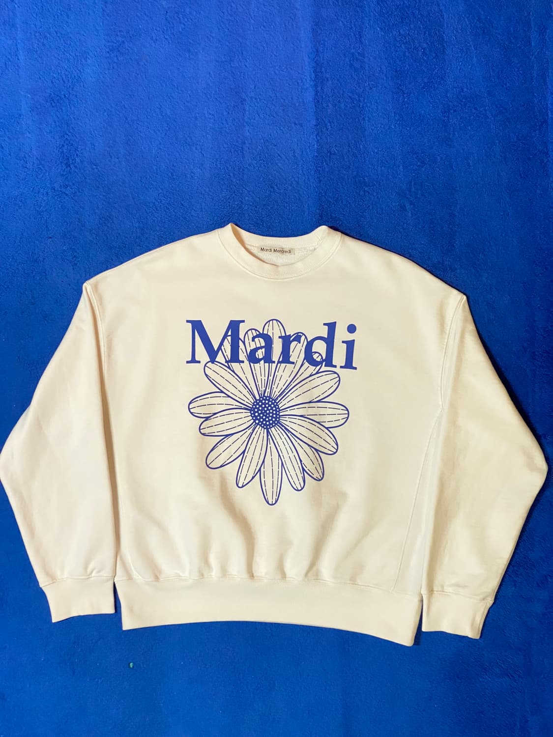 MardiMecredi 마르디메크르디 맨투맨 아이보리+블루 상품이미지1