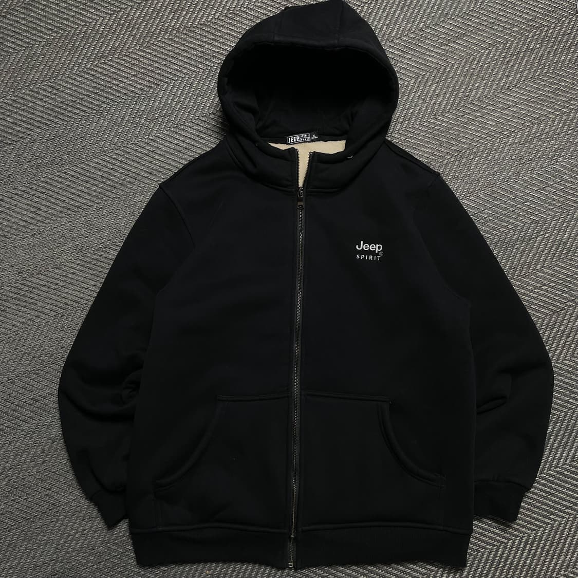 지프 베이직 기모 퍼 후드집업 블랙 y 5292 상품이미지2
