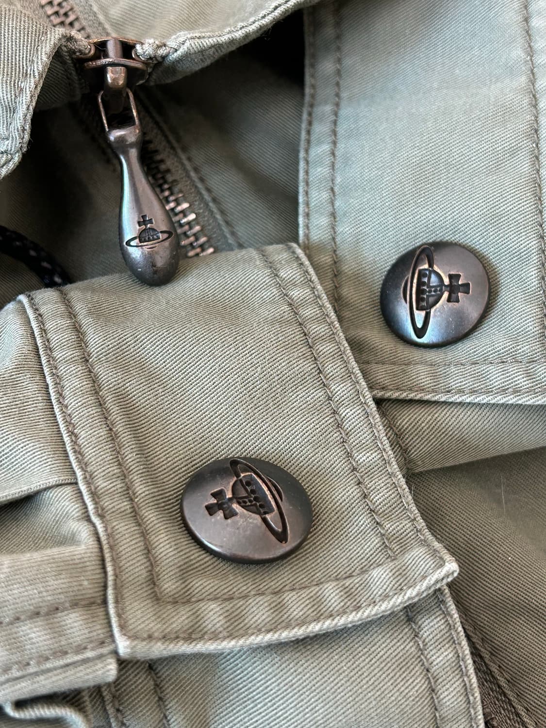 비비안 웨스트우드 카키 더블 집업 코트 자켓 상품이미지4