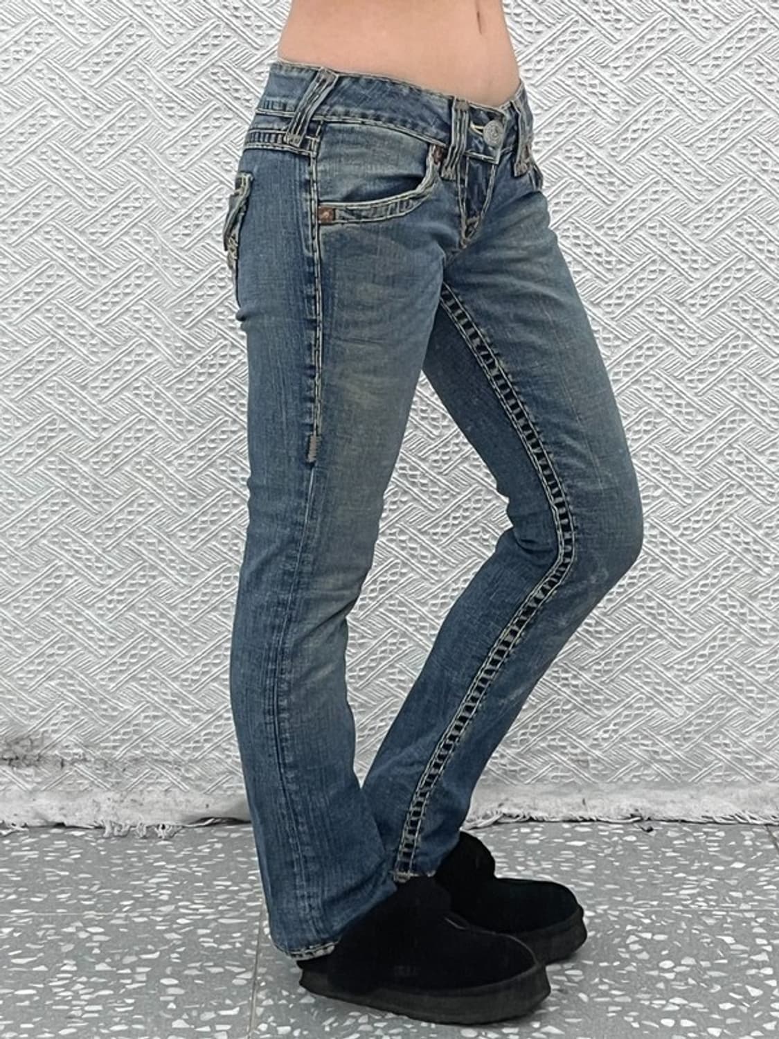 트루릴리젼 빌리슈퍼티 Y2K 로우라이즈 데님팬츠 27인치 C09726 상품이미지2