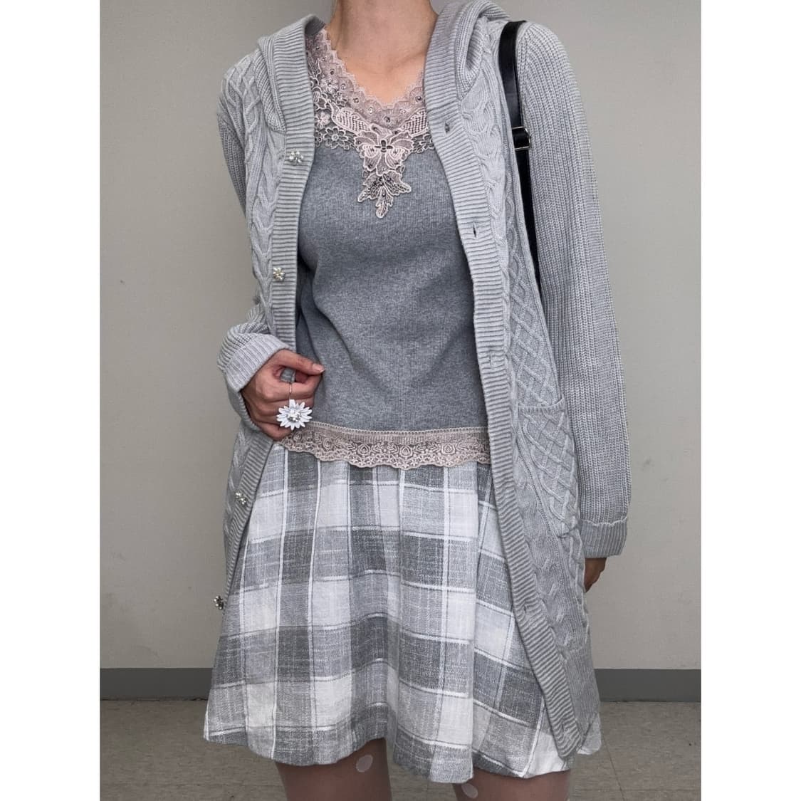 빈티지 니트 가디건 원피스 상품이미지5