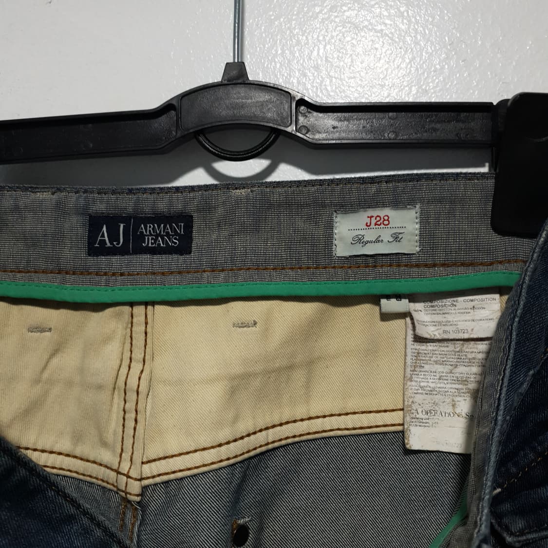 아르마니 진스 입체 패널 디스트레스드 워싱 데님 팬츠청바지 33-35 상품이미지5