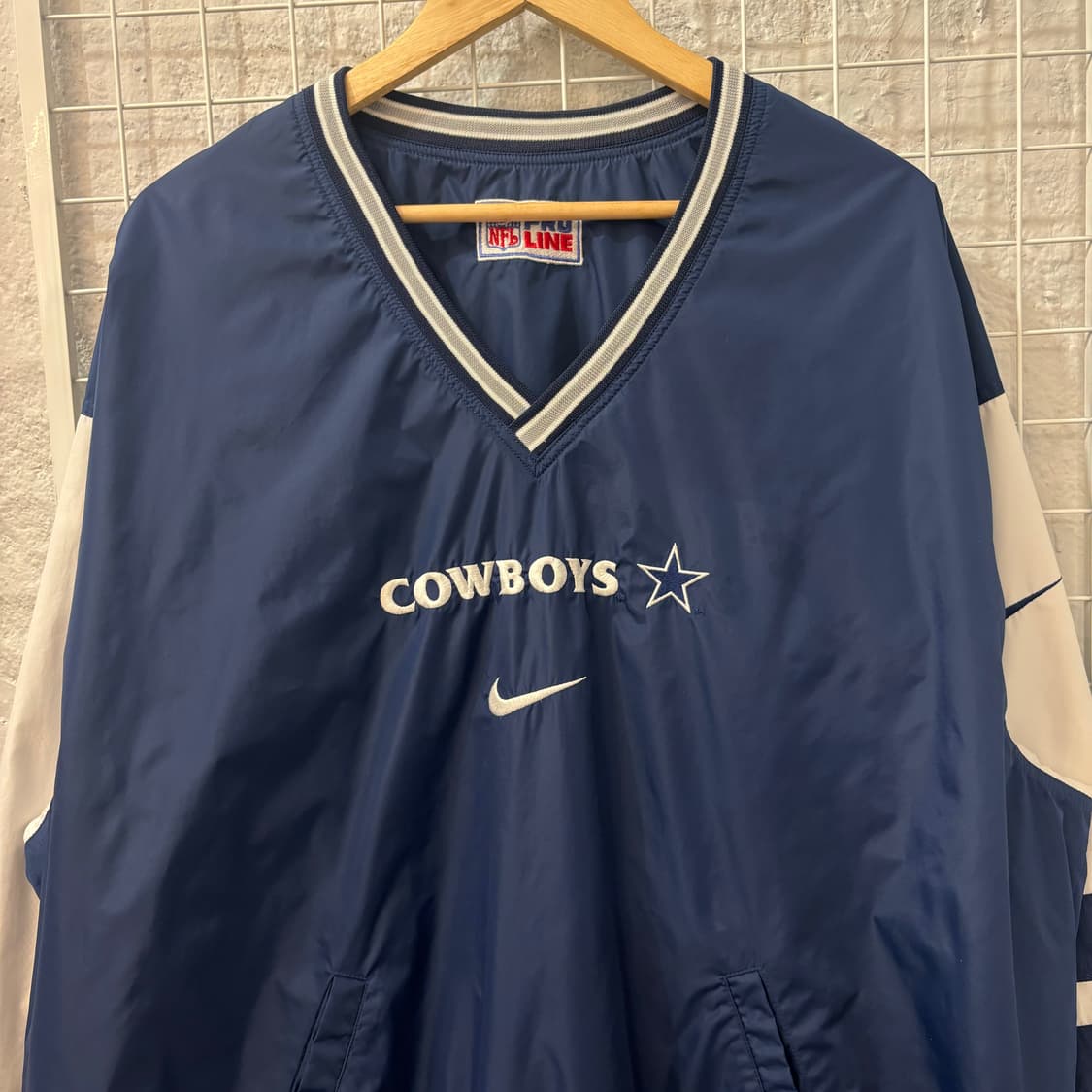 90s 나이키 X NFL 댈러스 카우보이스 네이비 리버시블 웜업 XL 상품이미지3