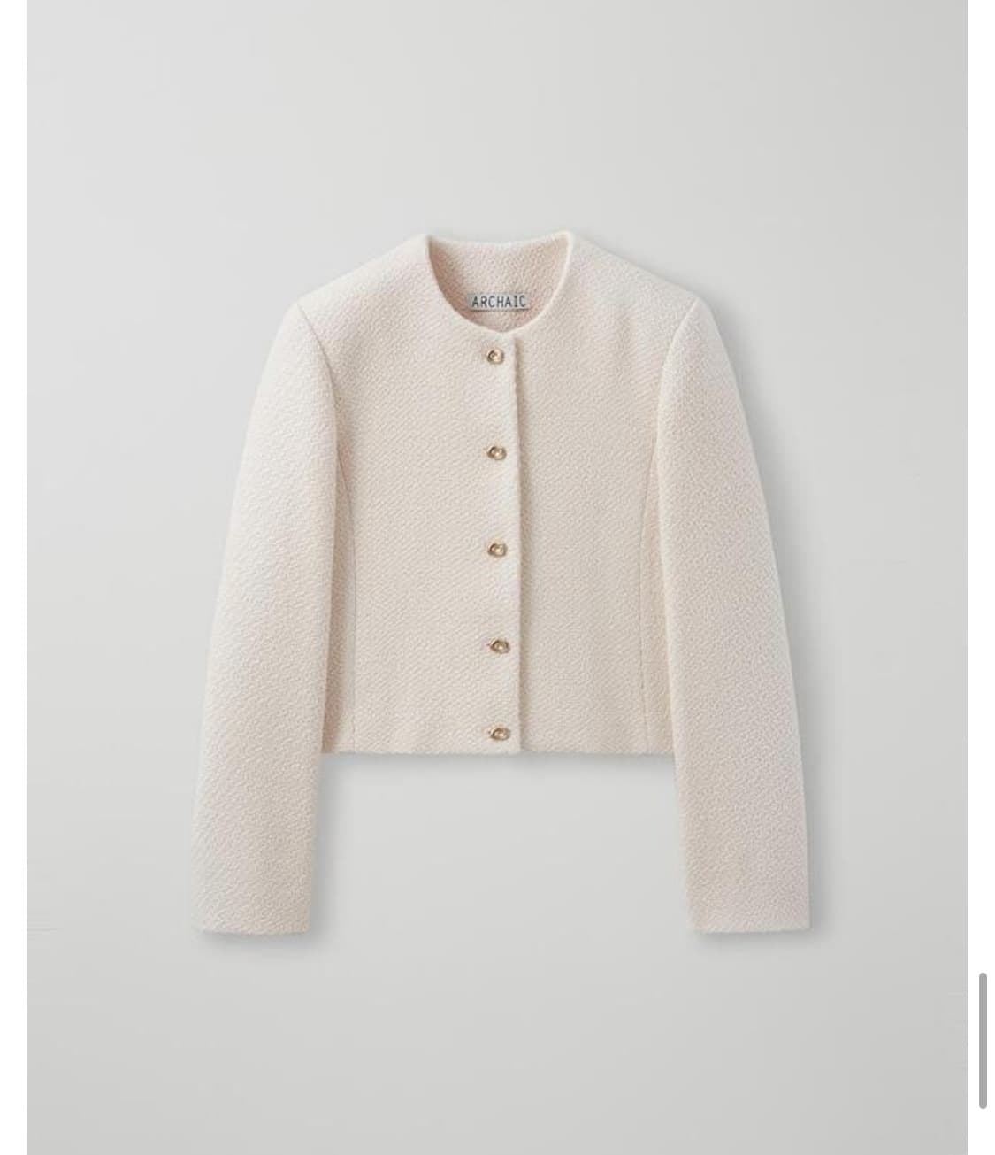 아르카익 spring tweed jacket 크림 M 상품이미지2