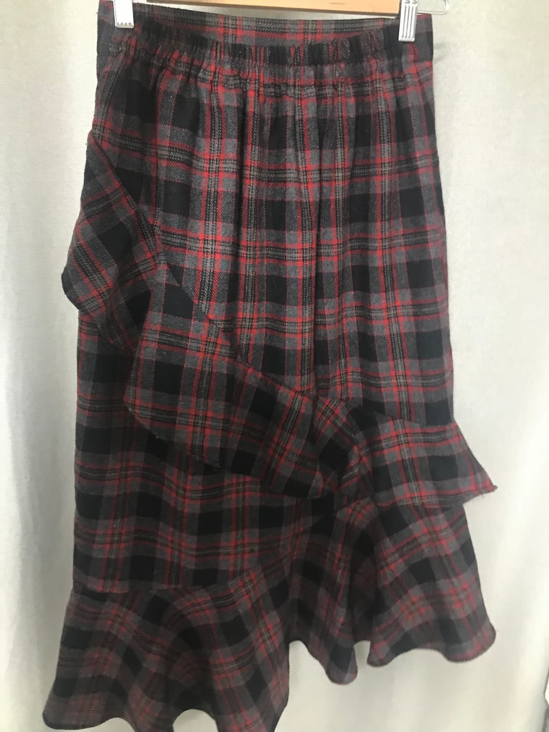 빈티지 러플 디테일 체크 스커트 상품이미지2