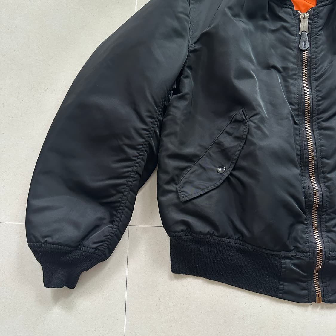 90s 알파인더스트리 MA-1 MADE IN USA 블랙 L 상품이미지4