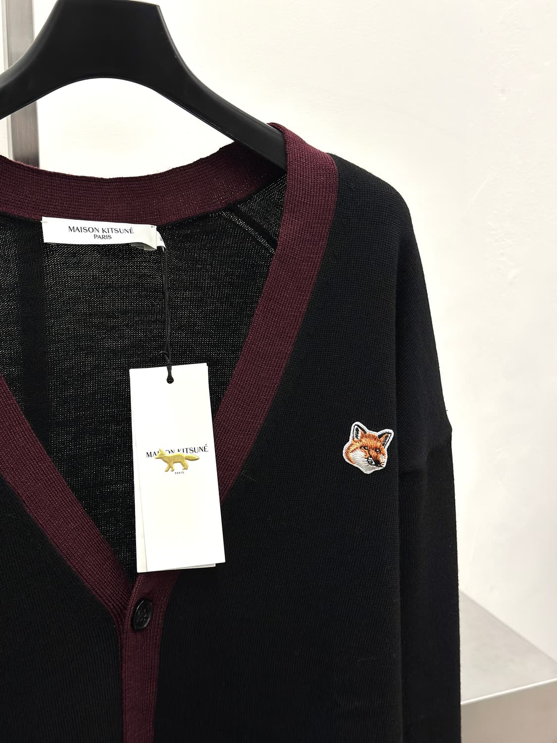 (새상품) 메종키츠네 폭스헤드 배색 울 가디건  상품이미지2