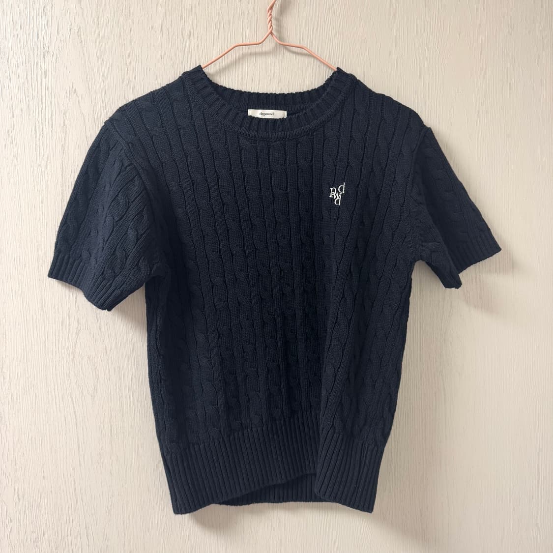 드파운드 케이블 니트 네이비 상품이미지1