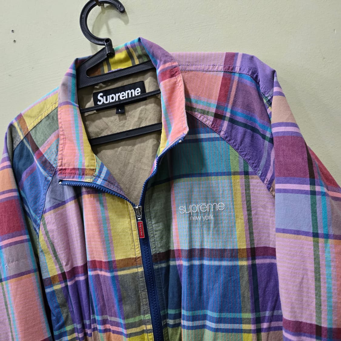 슈프림 체크 집업 자켓 (L) 상품이미지2