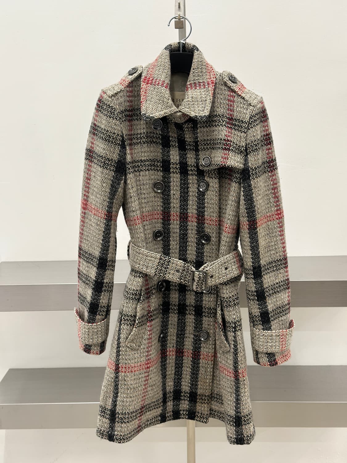 버버리 브릿 노바체크 벨티드 울 코트  상품이미지3