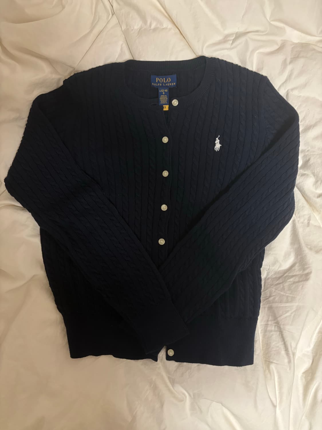 폴로 걸즈 가디건 네이비 L 상품이미지1