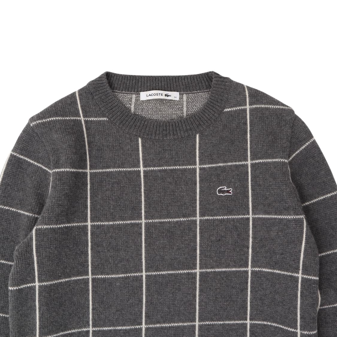 라코스테 그레이 체크 울 니트 원피스 상품이미지2