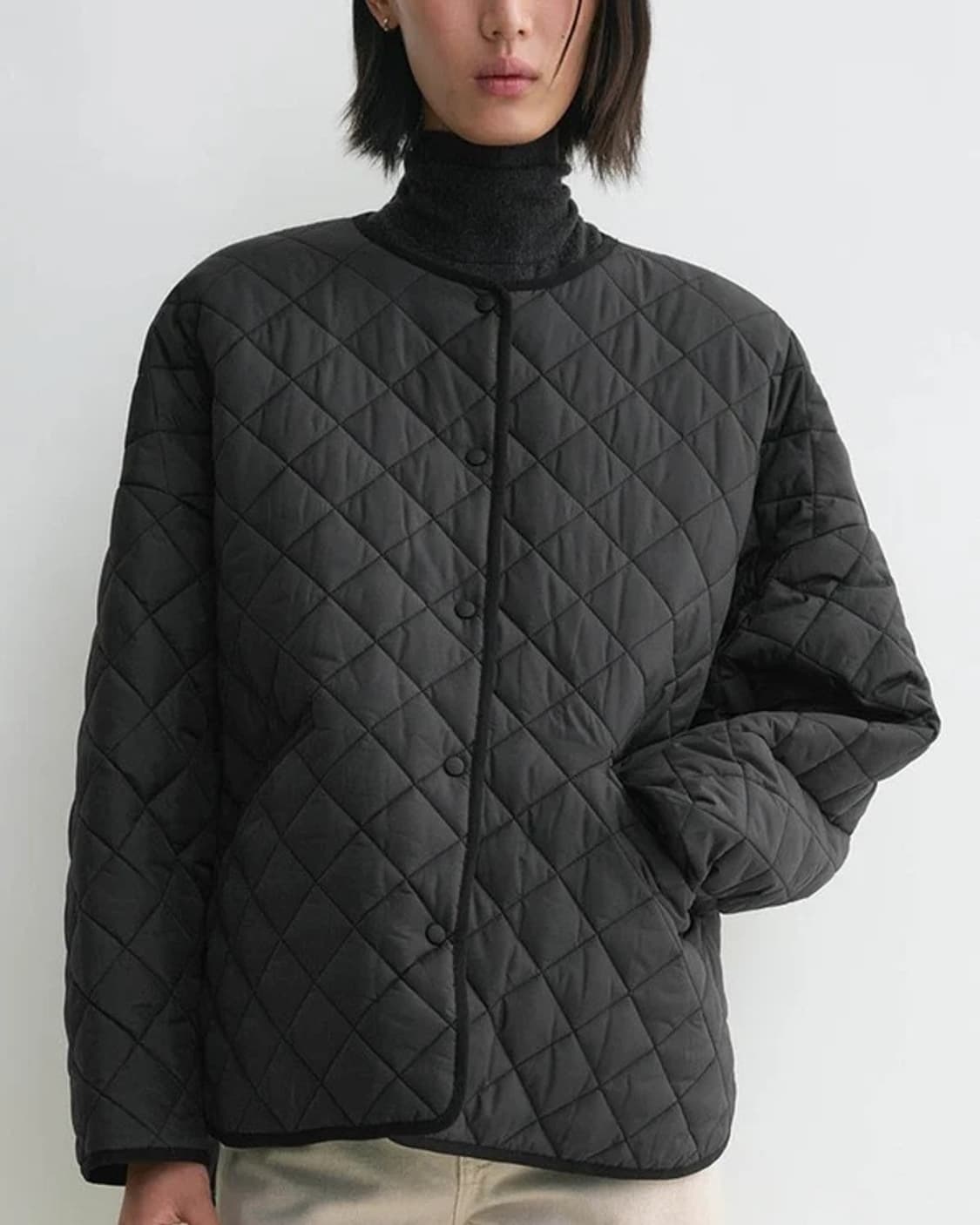 TOTEME 토템 폴리에스터 리사이클 퀼팅 자켓 블랙 XS사이즈 상품이미지2