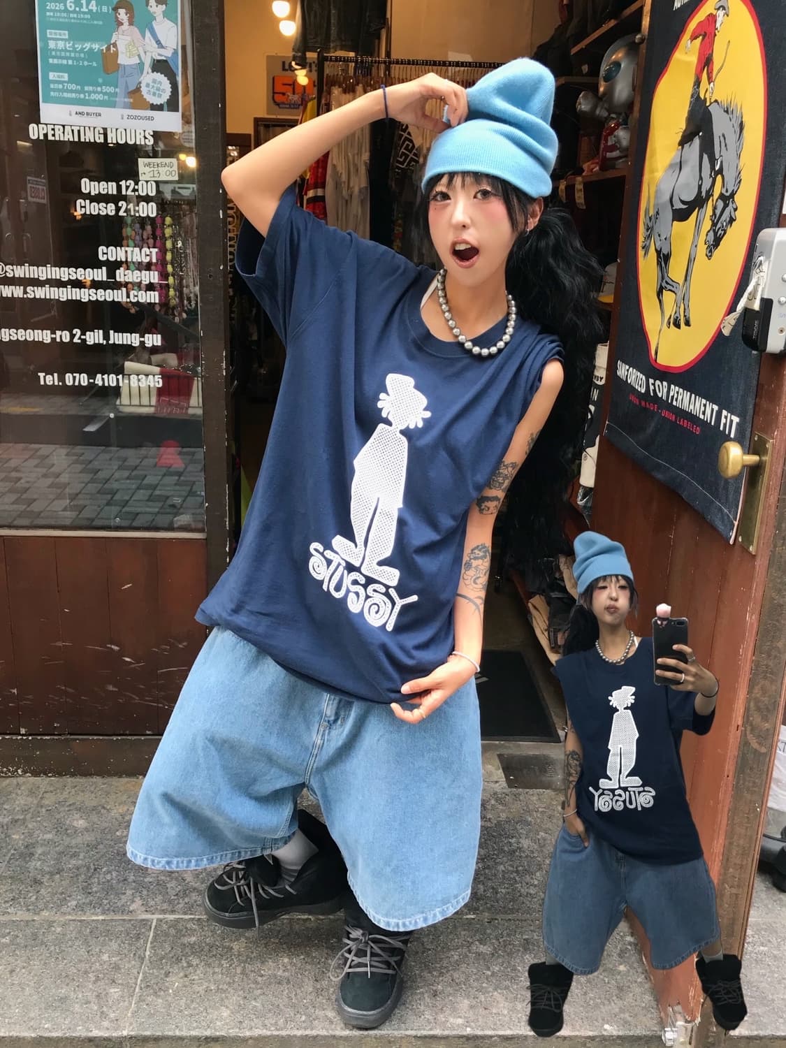 < Stussy Reggaemon Printing T-shirt > 상품이미지1