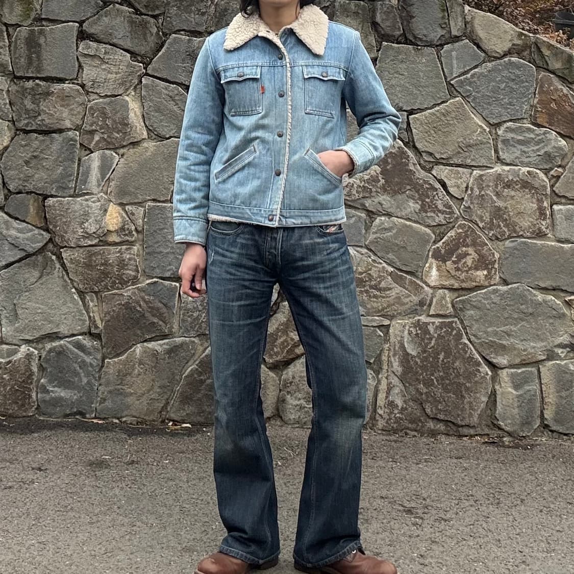 80s USA 리바이스 Levi’s 쉐르파 데님 트러커 자켓 상품이미지2