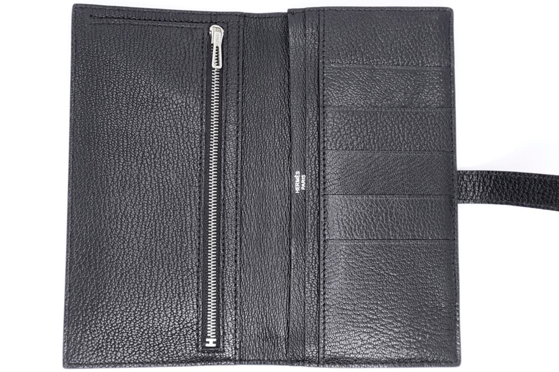 에르메스 베안 소플렛 블랙 쉐브레 마이소르 은장 남녀공용 장지갑 P각인 상품이미지7