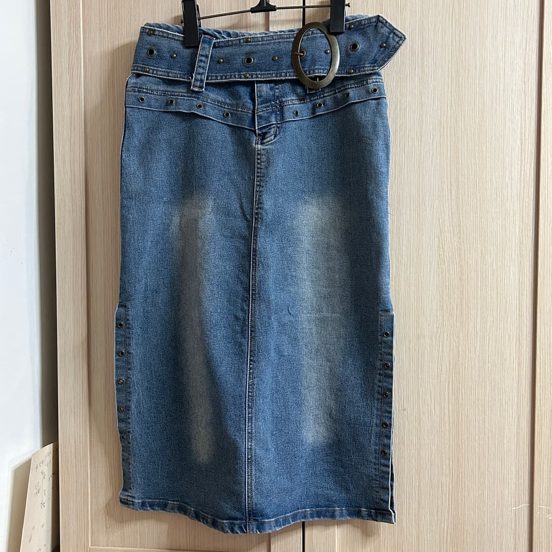 버클 펀칭 빈티지 스커트 상품이미지1