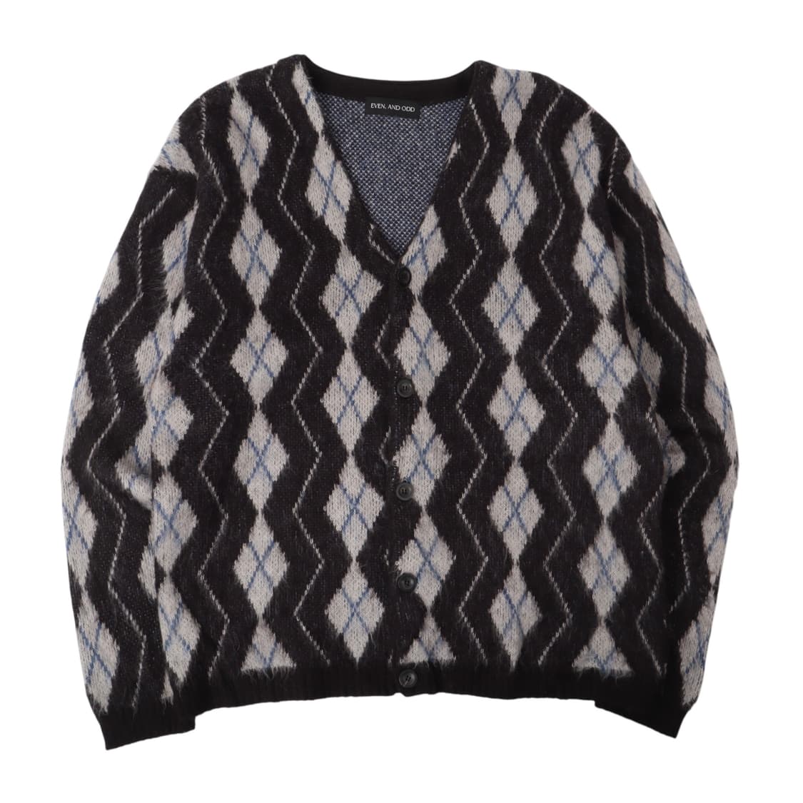 Even and odd 아가일 모헤어 니트 가디건 상품이미지1