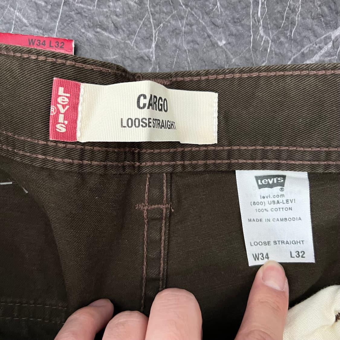 리바이스 더블포켓 카고 루즈스트레이트 팬츠 브라운 상품이미지6