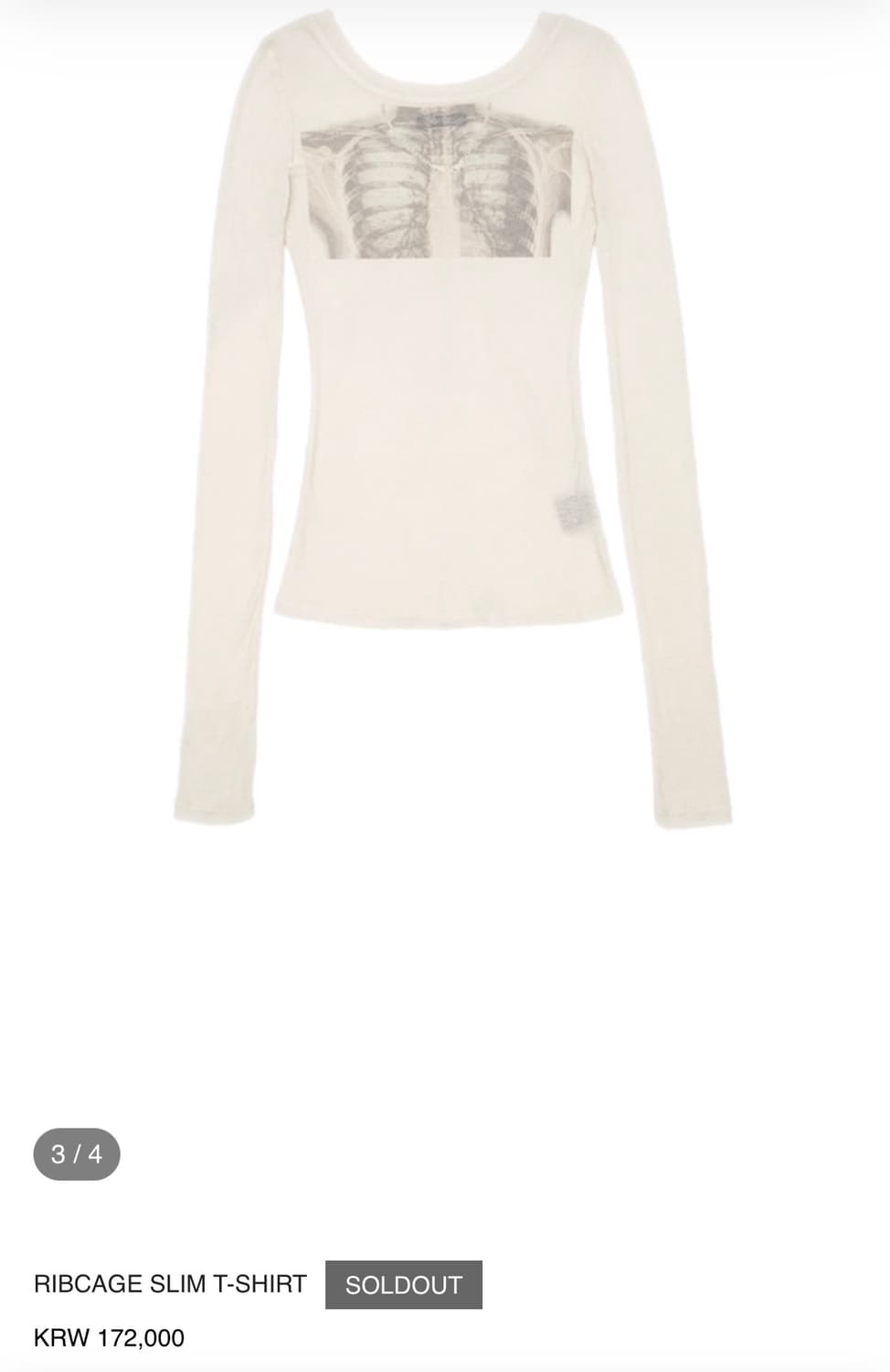 604service RIBCAGE SLIM T-SHIRT 상품이미지1