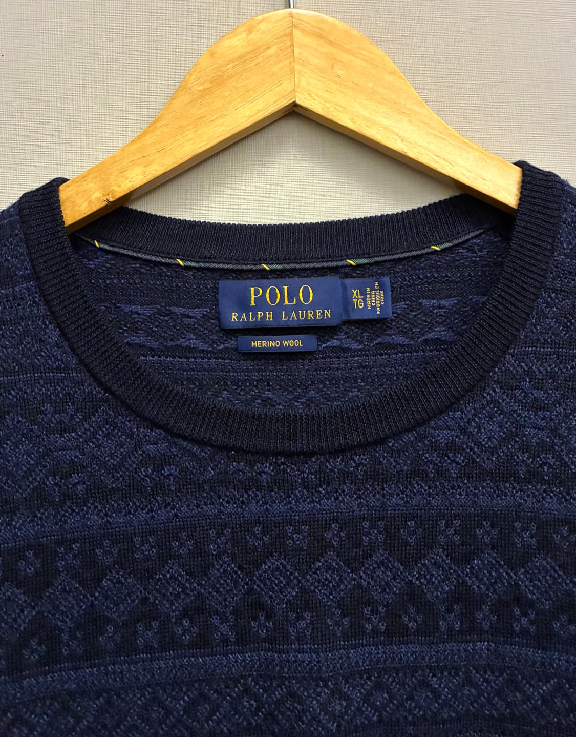 (L~XL)폴로랄프로렌 노르딕 페어아일 메리노울 크루넥 니트 네이비 상품이미지3