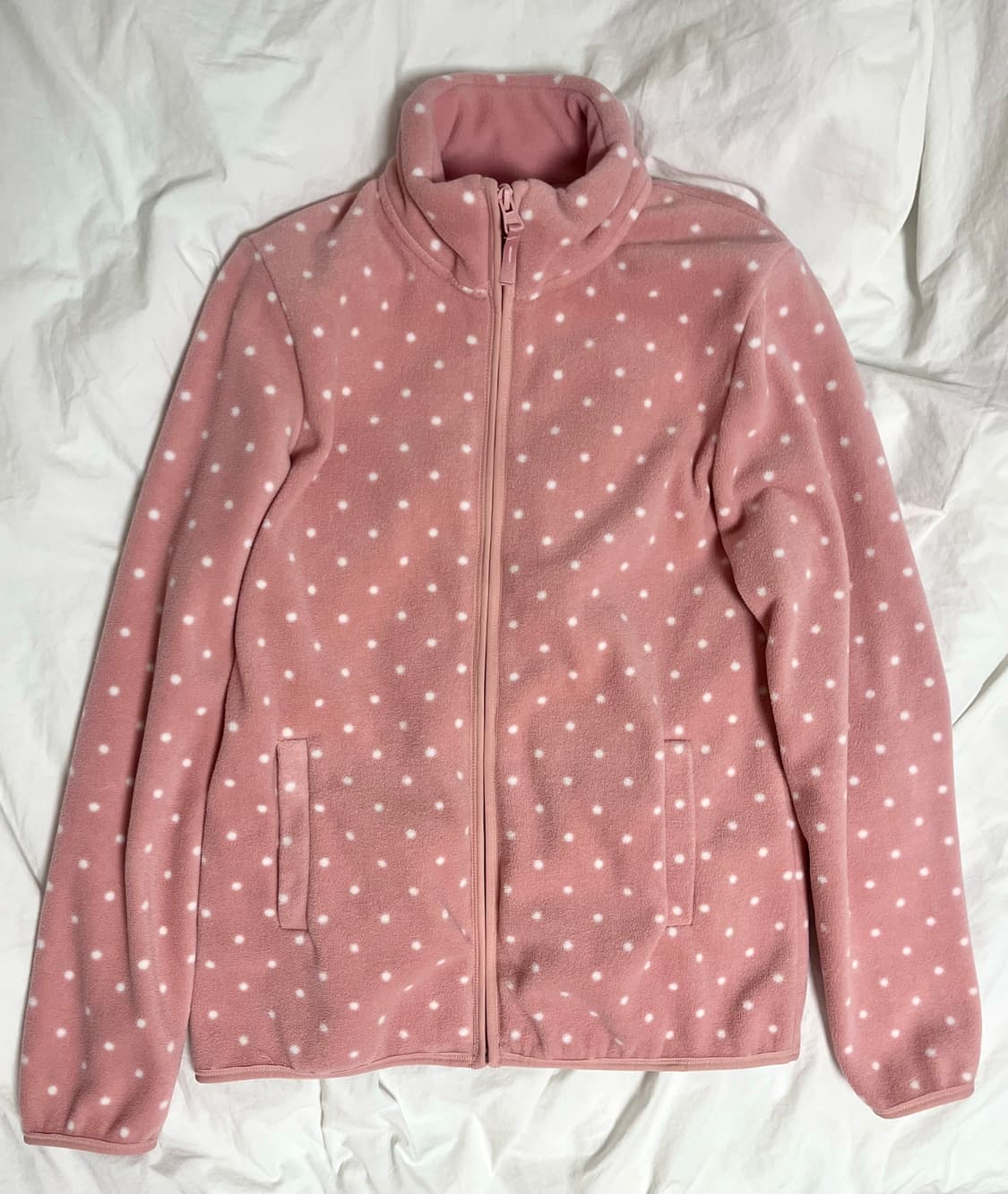 탑텐 핑크 도트 땡땡이 후리스 플리스 자켓 상품이미지1