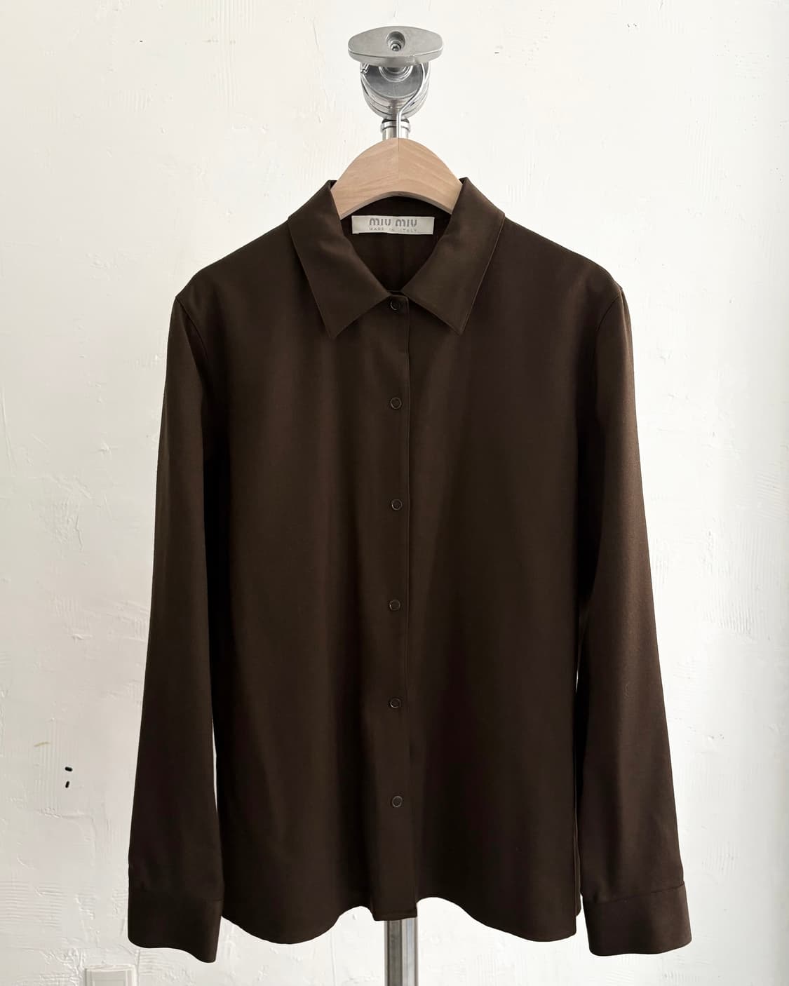 Miu Miu 미우미우 브라운 컬러 버튼 블라우스 상품이미지1