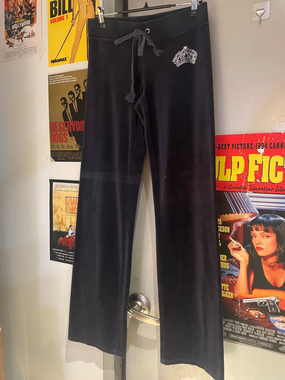 쥬시꾸뛰르 Y2K 벨벳 트랙 후드집업 팬츠 셋업 상품이미지4