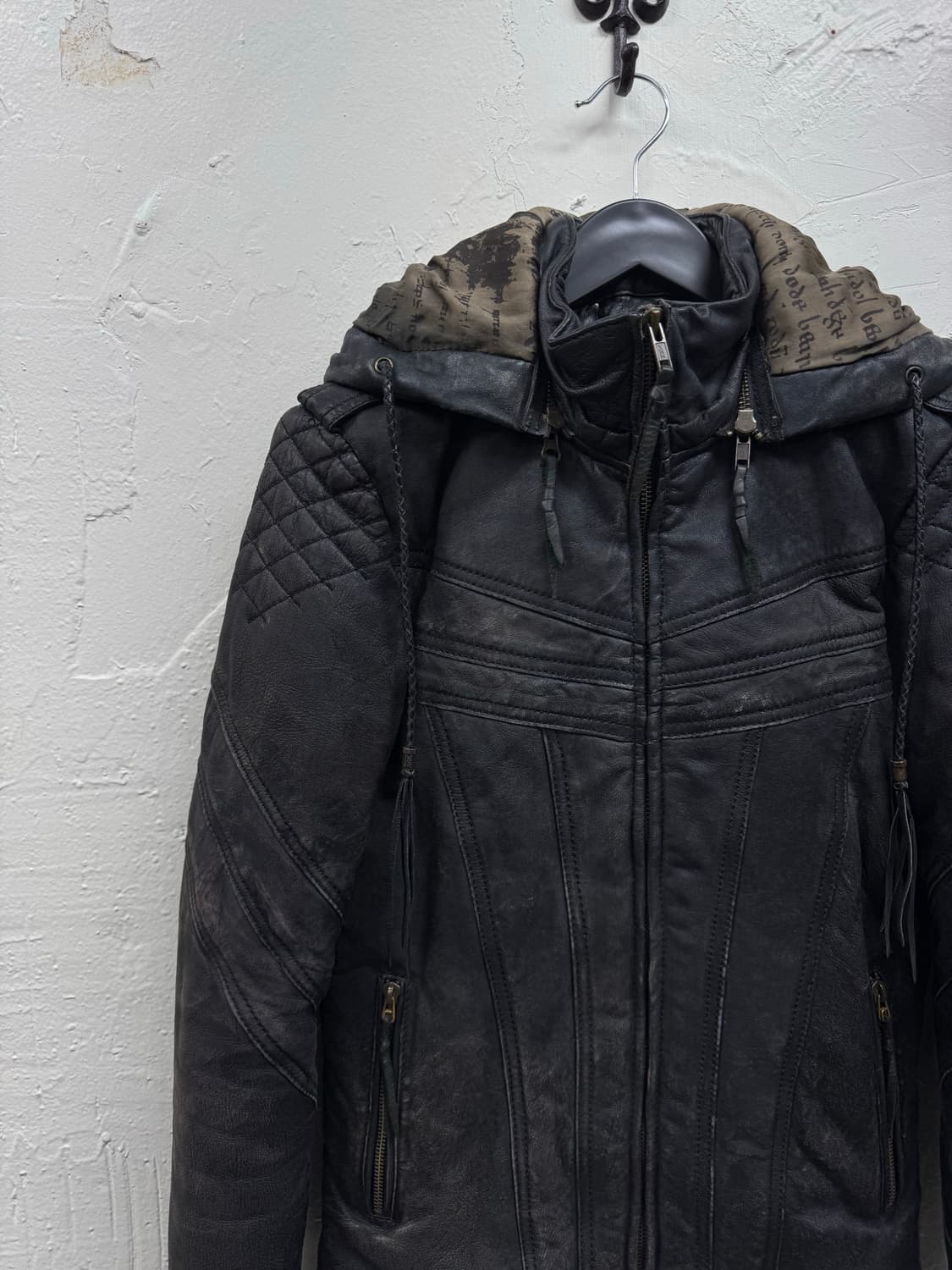 14th adiiction old effect hood leather j 상품이미지3