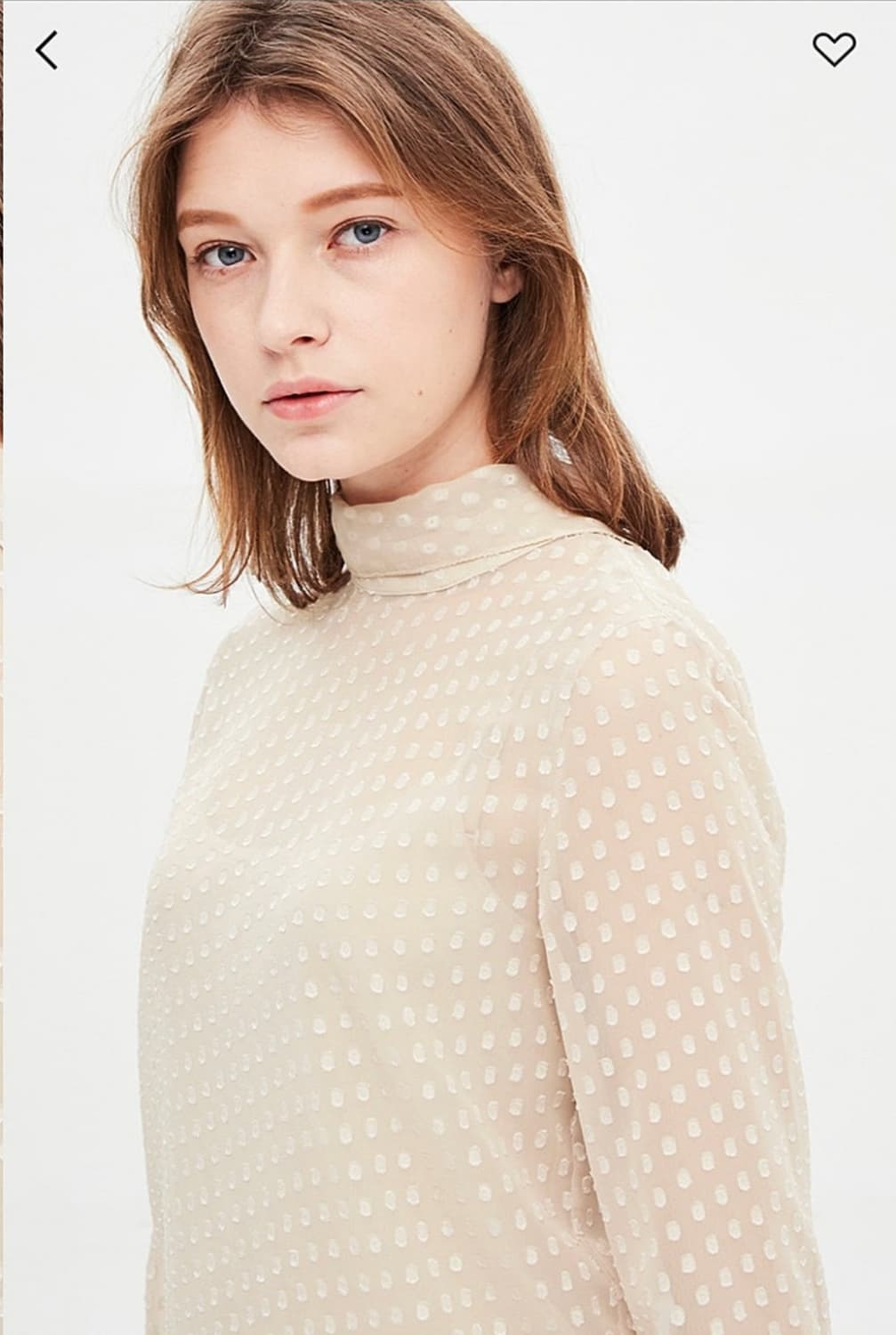 타임 번아웃 도트 시스루 블라우스 프리사이즈 상품이미지3